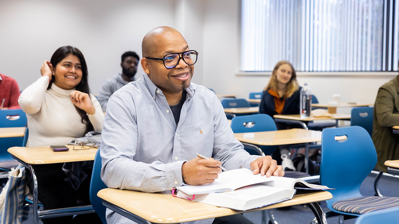 Graduate students in an MBA class at Goldey-Beacom College